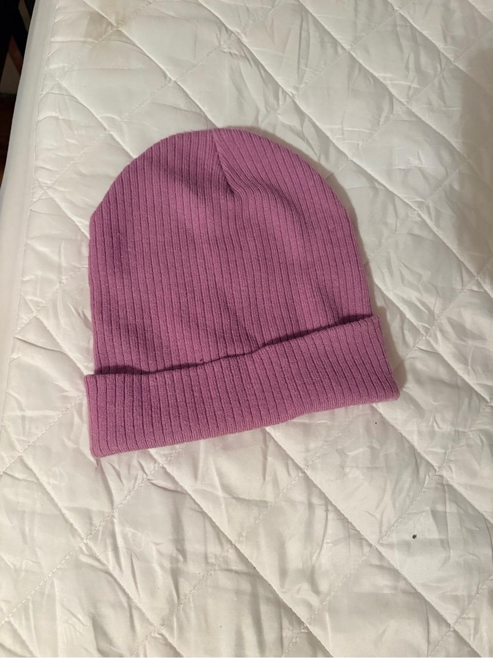 Soft Ribbed Pink Beanie